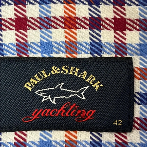 Paul & Shark Yachting Silver Collection Red Blue Check Men's button down shirt - Picture 3 of 10